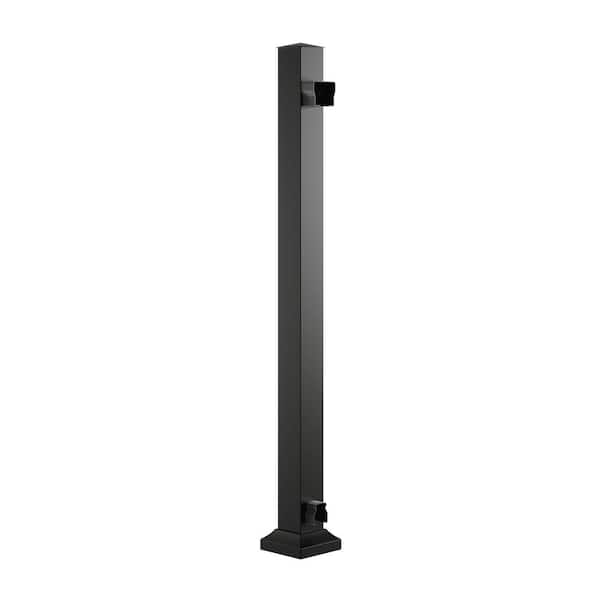 Fiberon Cityside 42 in. x 2.5 in. Black Contemporary Aluminum End Post
