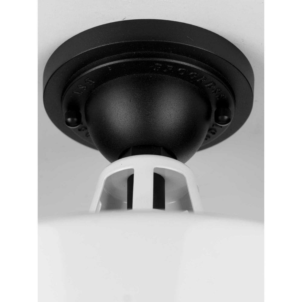 White Aluminum Industrial-Style Semi-Flush Mount Ceiling Light