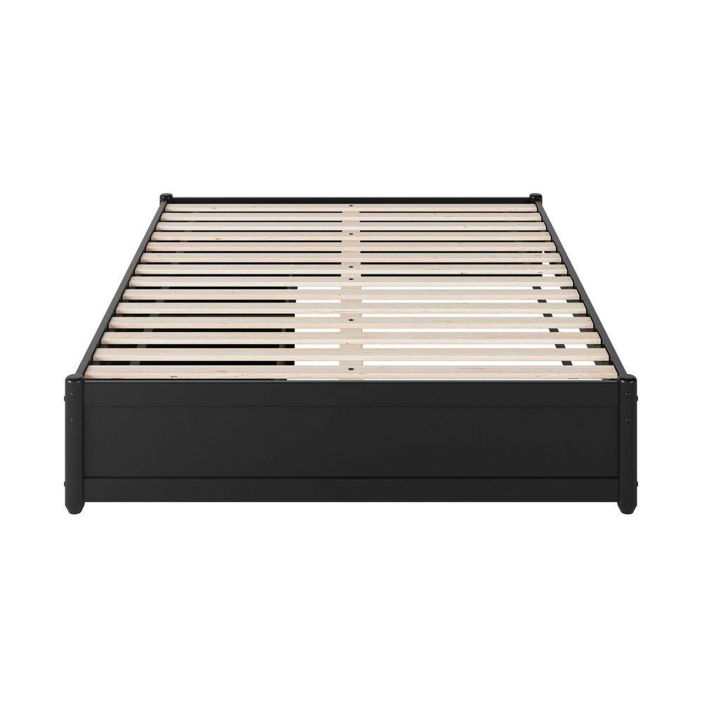 Barcelona Black Solid Wood Frame Queen Panel Platform Bed with Storage Drawers - thumbnail 8