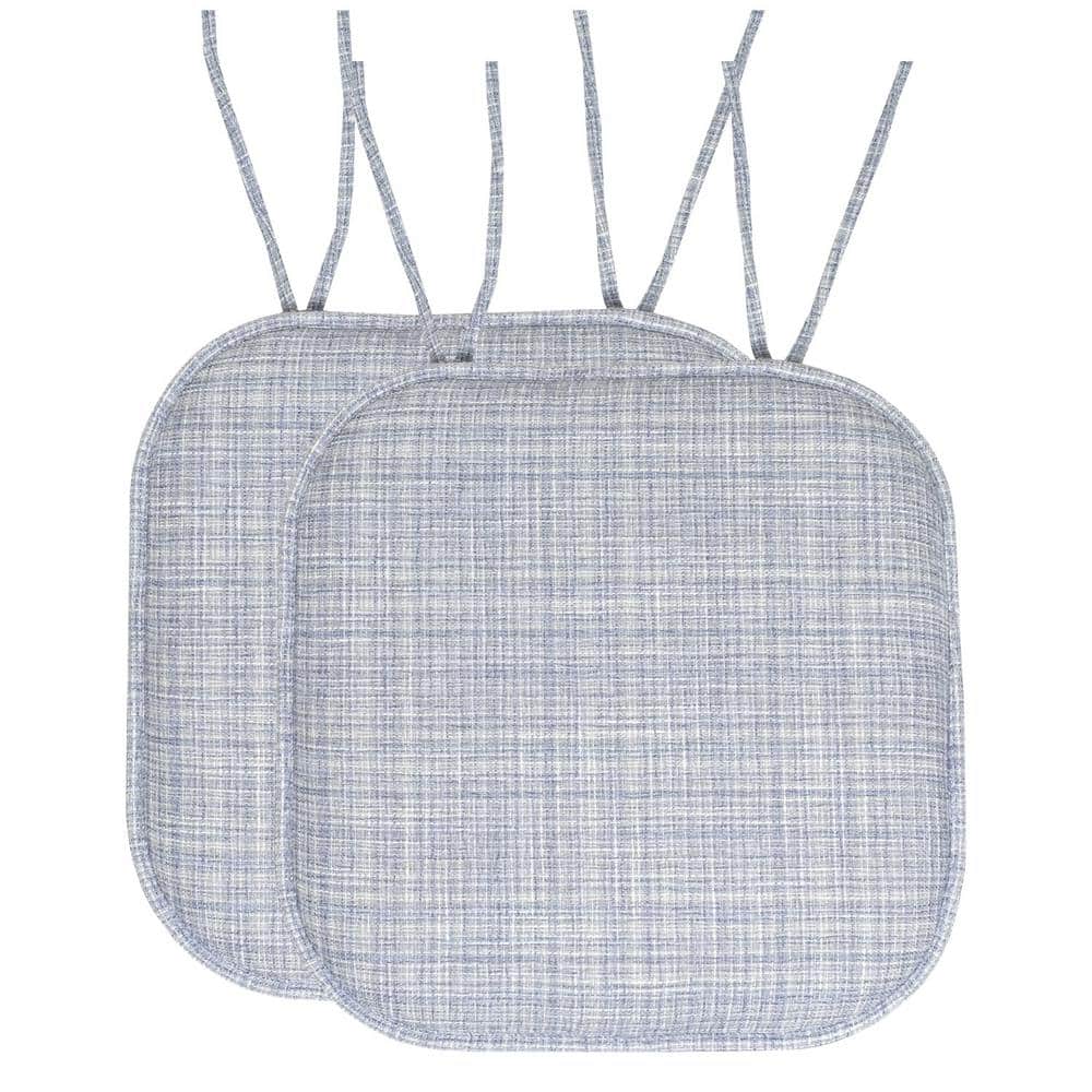 Aria Memory Foam Square Non-Slip Indoor/Outdoor Chair Seat Cushion with Ties, Silver/Blue (2-Pack) price history on PriceWatchPro