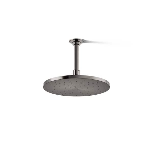 KOHLER 1-Spray Patterns 10 in. Single Ceiling Mount Rain Fixed Shower Head in Vibrant Titanium