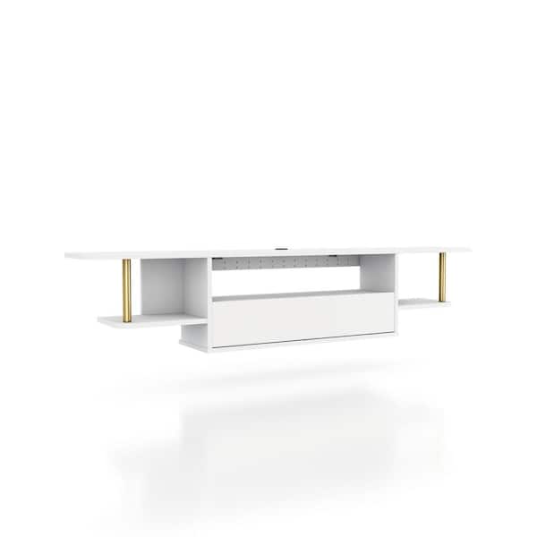 Lamonte White Floating TV Stand Fits TV's up to 70 in.