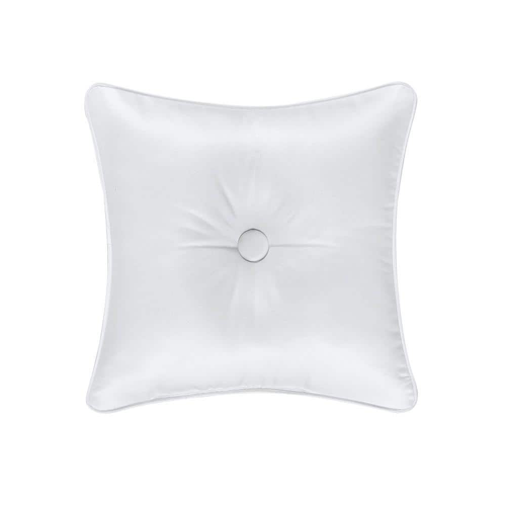 Antonia White Polyester 16 in. Square Decorative 16 in.x 16 in. Throw Pillo