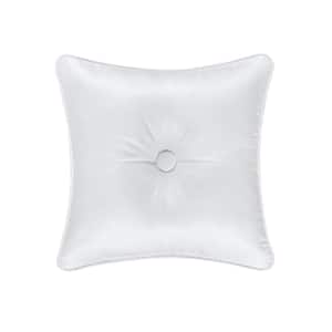 Antonia White Polyester 16 in. Square Decorative 16 in.x 16 in. Throw Pillow