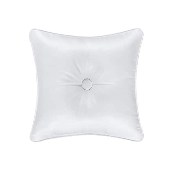 Unbranded Antonia White Polyester 16 in. Square Decorative 16 in.x 16 in. Throw Pillow