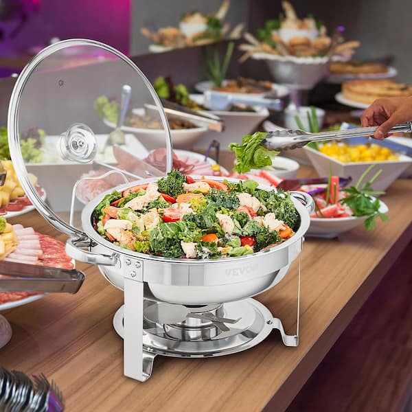 4 Quart Soup Warmer  Soup Tureen for Parties Buffet, Stainless Steel Soup  Chafer with Glass Serving Dish and Ladle: Home & Kitchen 