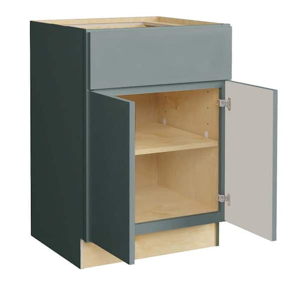 Hargrove 30 in. W x 24 in. D x 34.5 in. H Assembled Plywood Base Kitchen Cabinet in Verdant Green with Soft Close