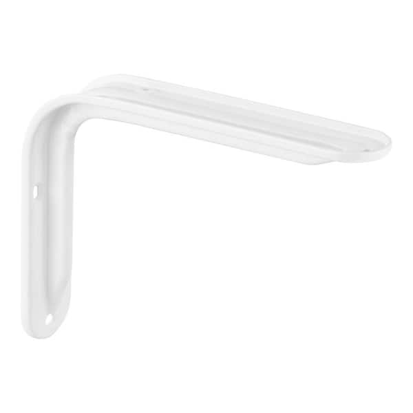 Everbilt 8 in. White Ridge Steel Shelf Bracket