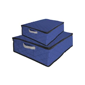 20-Gal. Quilted Under the Bed Bundle in Blue - Small and Medium