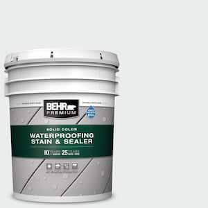 5 gal. #BWC-12 Vibrant White Solid Color Waterproofing Exterior Wood Stain and Sealer