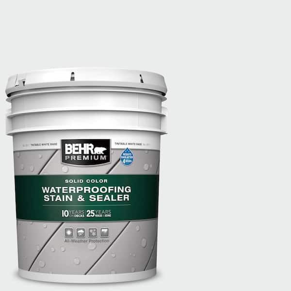 5 gal. #BWC-12 Vibrant White Solid Color Waterproofing Exterior Wood Stain and Sealer