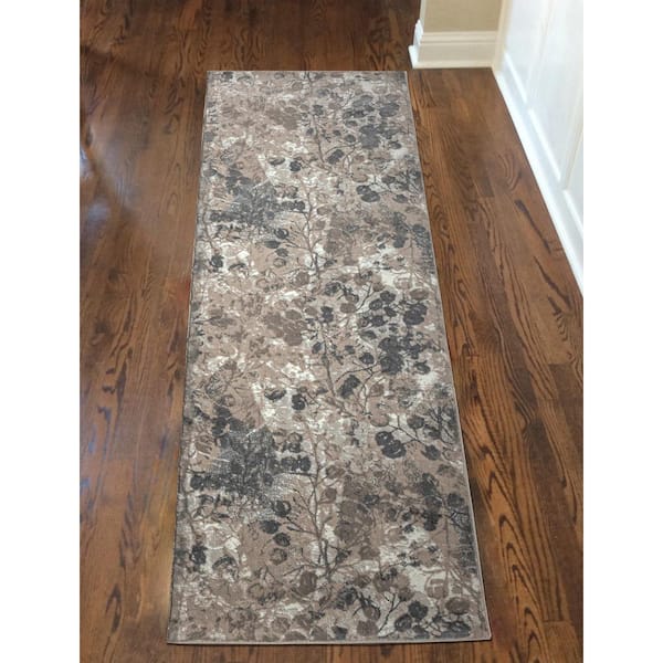 RADICI USA Livigno 1242 Transitional Floral Grey Runner Area Rug