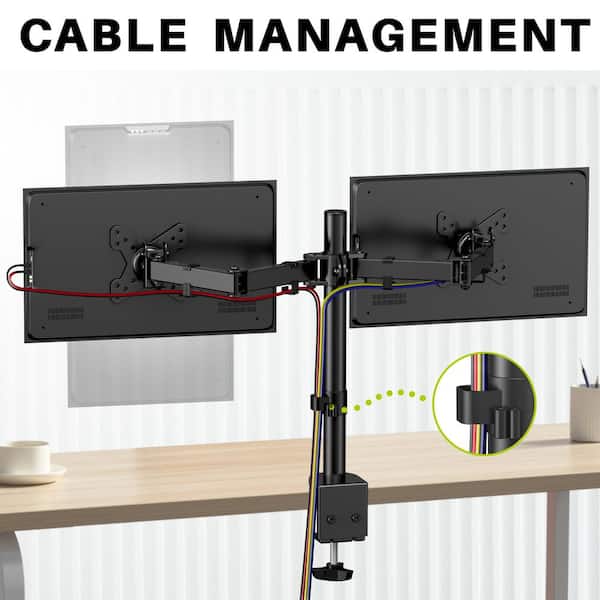 USX MOUNT Dual Monitor Arm Desk Mount Fits for Most 13 in. - 27 in. LED  Flat/Curved Monitors HAS402 - The Home Depot