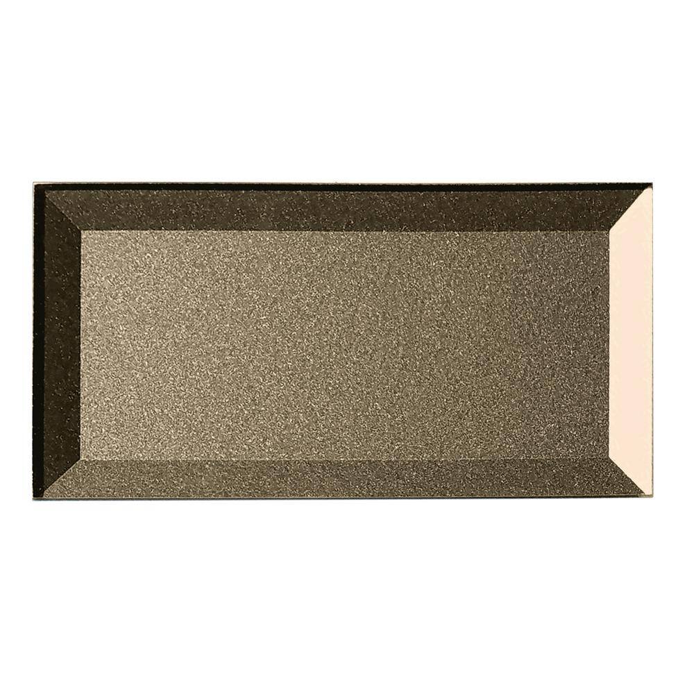 Secret Dimensions Glossy Bronze Beveled Subway 3 in. x 6 in. Glass Wall Tile Sample price history on PriceWatchPro