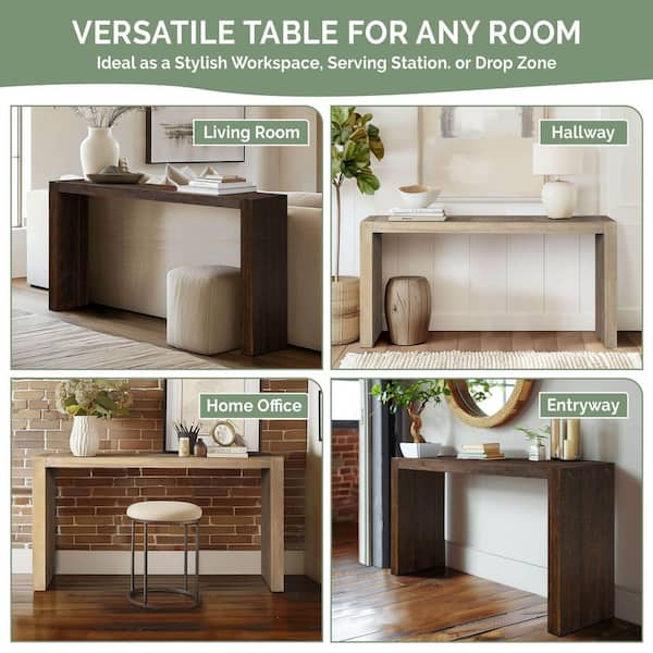INK+IVY Monterey 54 in. Brown Rectangle Wood Console Table II120