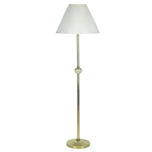 60 in. Brass Ceramic Traditional Shaped Standard Floor Lamp With Ivory Empire Shade