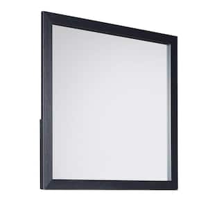 39.53 in. x 0.98 in. Square Wooden Frame Black Dresser Mirror