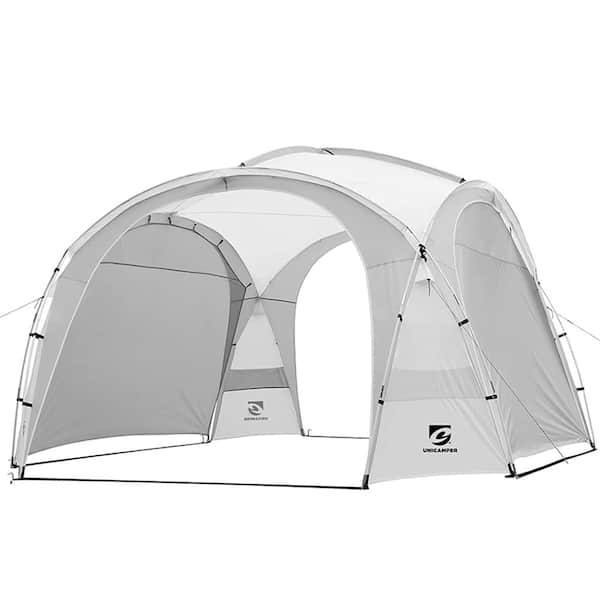 Unbranded White Beach Canopy Tent 12 ft. x 12 ft. Pop Up Canopy with 2-Pieces Side Wall for Camping Trips, Fishing, Parties