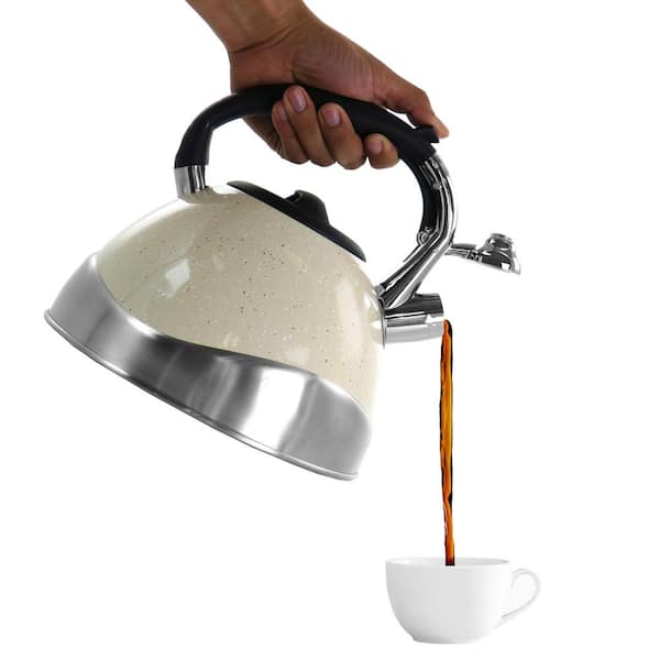 3.17QT Stainless Steel Whistling Tea Kettle, Compatible with All