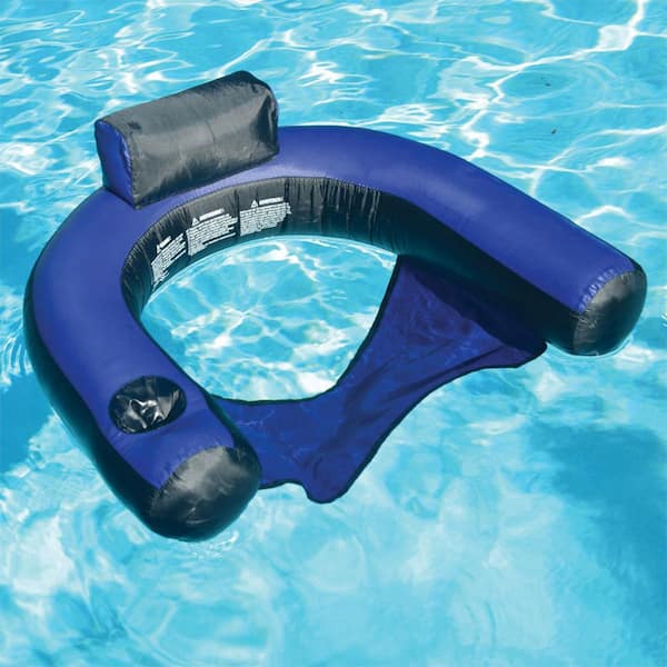 Swimline 90465 Inflatable Nylon Fabric Covered Swimming Pool U-Seat Chair Float 