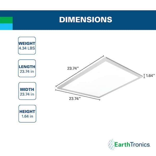 EarthTronics 2 ft. x 2 ft. 4000 Lumens Integrated LED Back-Lit Flat Panel Light, 3500K/4000K/5000K, (40-Pack)