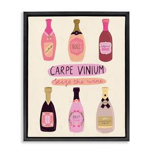 Carpe Vinium Seize the Wine by Louise Allen Designs Black Floater Frame Food Graphic Art Print 21 in. x 17 in.