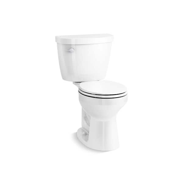 KOHLER Cimarron Comfort Height 2-Piece 1.28 GPF Single Flush Round Toilet in White, Seat Not Included