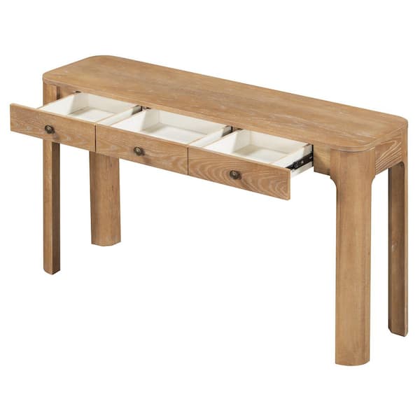 Harper & Bright Designs Rustic 52 in. Natural Color Rectangle Wood