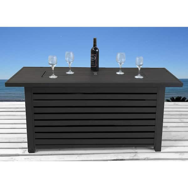 Mondawe 54 in. 50,000 BTU Rectangle Steel Outdoor Propane Gas Fire Pit Table with Lid