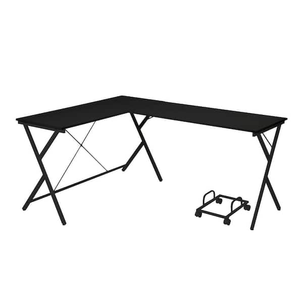 Acme Furniture 47 in. L-Shaped Black Computer Desk OF00049 - The Home Depot