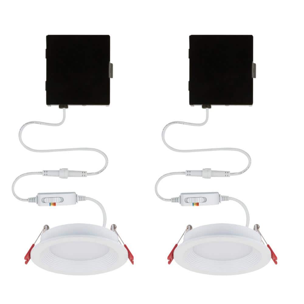 Slim Baffle Integrated LED 4 in Round Adj Color Temp Canless Recessed Light
