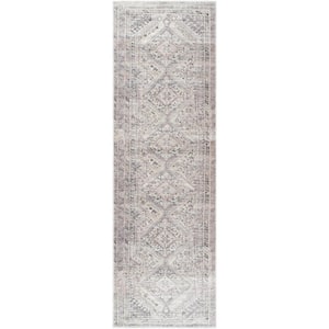 Eleni Gray Traditional 3 ft. x 8 ft. Indoor Area Rug