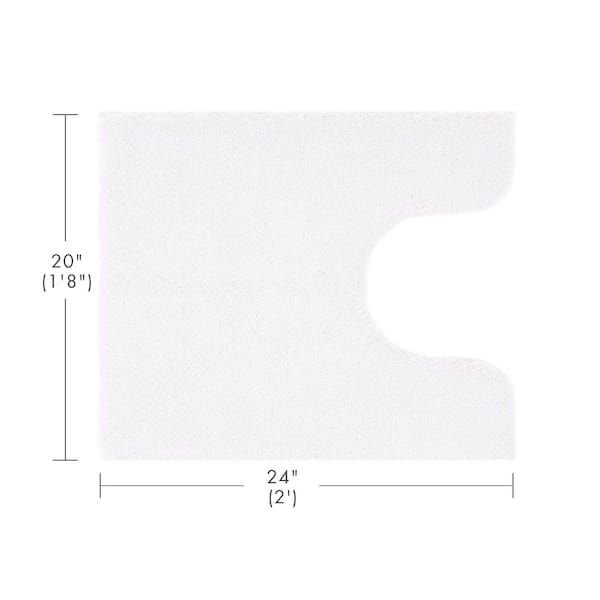 Marshmallow White 20 in. x 24 in. Contour Bath Mat