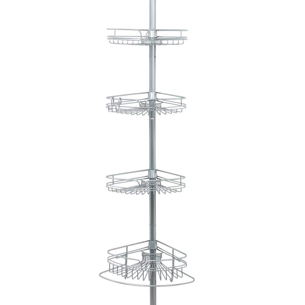 Zenith Shower Caddy, 3-Shelf, Frosted Plastic, 10.25 x 26.5 x 5-In.