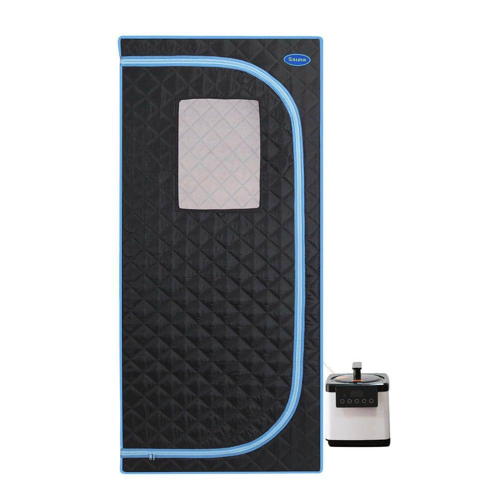 1-Person Indoor Portable Plus Type Steam Sauna tent,Stainless Steel Pipes Connector Easy to Install,FCC Certification