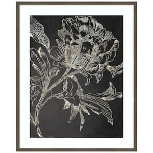 "Golden Flower Folklore I" by Asia Jensen 1-Piece Framed Giclee Abstract Art Print 41 in. x 33 in.