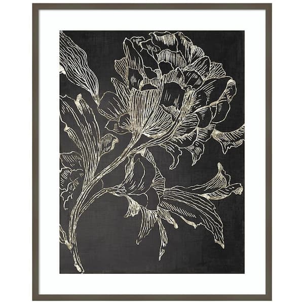 Amanti Art "Golden Flower Folklore I" by Asia Jensen 1-Piece Framed Giclee Abstract Art Print 41 in. x 33 in.