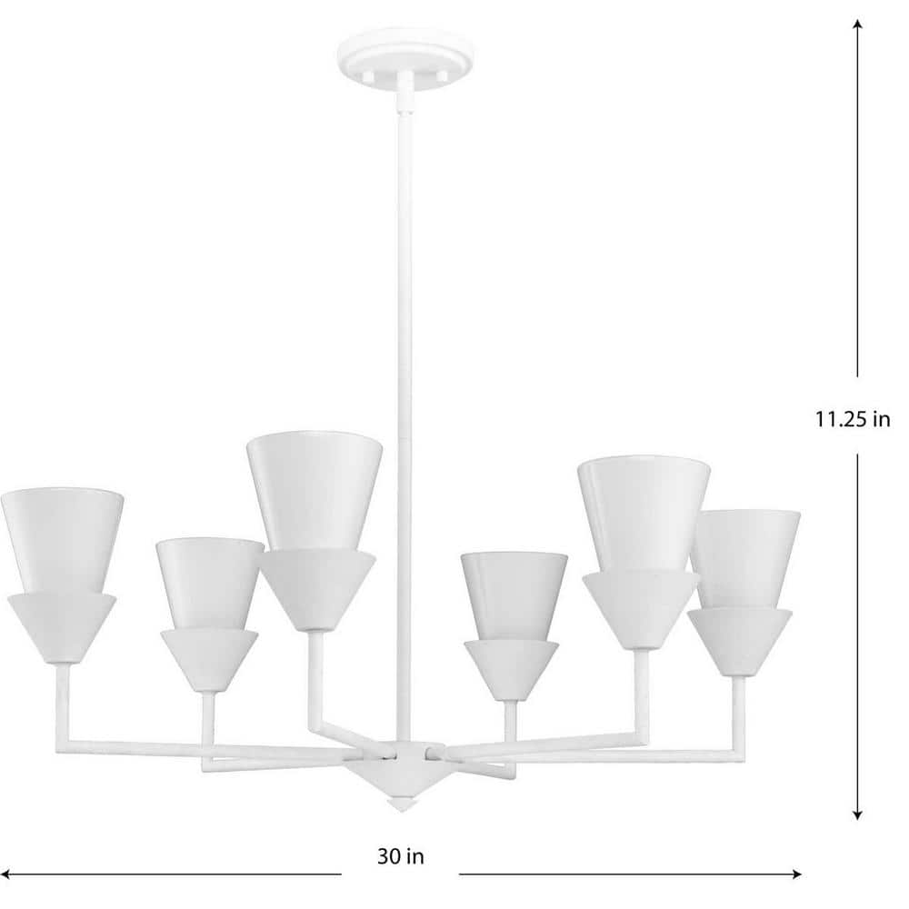 Pinellas 30" White Plaster Candle Style Chandelier