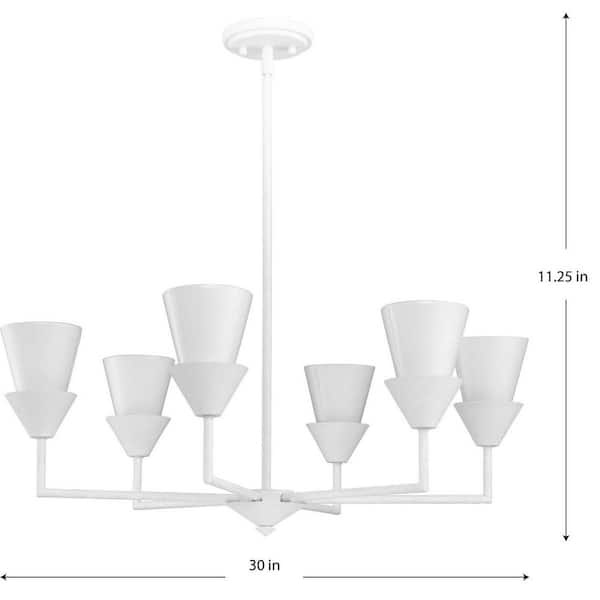 Progress Lighting Pinellas 3-Light White Plaster Modern/Contemporary Opal Glass Tiered Medium Hanging Pendant Light