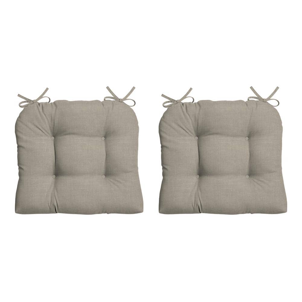 Sandbar Taupe Texture Outdoor Wicker Chair Cushions, Set of 2