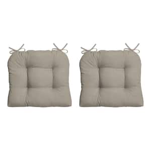 Earth Fiber Outdoor Wicker Chair Seat Cushion, Fade Resistant Sandbar Taupe Texture (2-Pack)