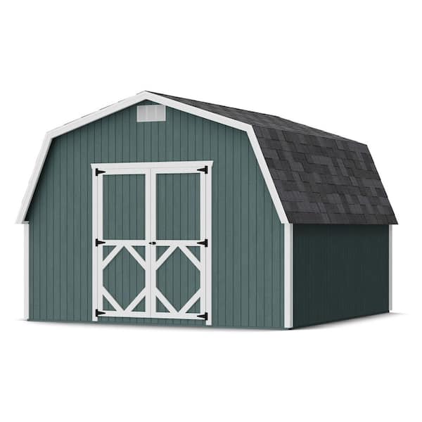 Classic Gambrel 12 ft. x 12 ft. Outdoor Wood Storage Shed Precut Kit with 4 ft. Sidewalls and Floor (144 sq. ft.)