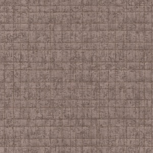 WeatheRed Grid Wallpaper Dark Rosewood Paper Strippable Roll (Covers 57 sq. ft.)