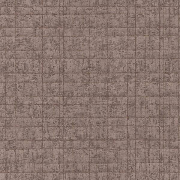Walls Republic WeatheRed Grid Wallpaper Dark Rosewood Paper Strippable Roll (Covers 57 sq. ft.)
