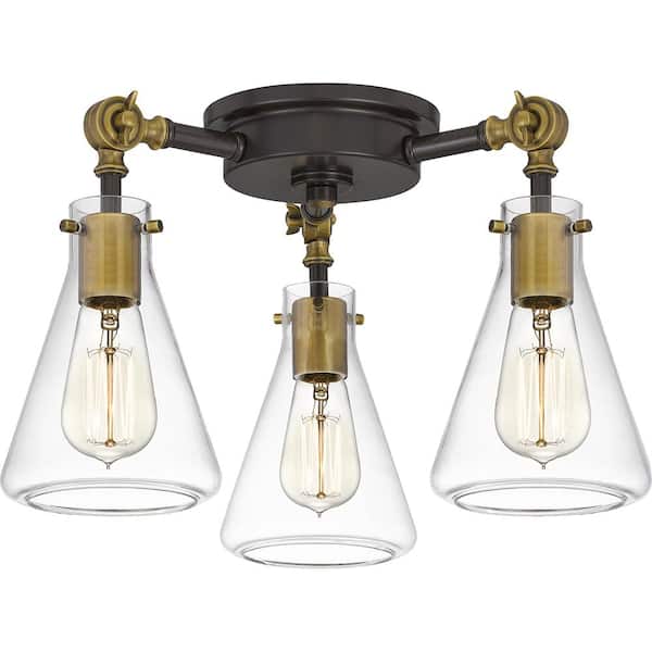 Quoizel McCall 3-Light Western Bronze Semi-Flush Mount