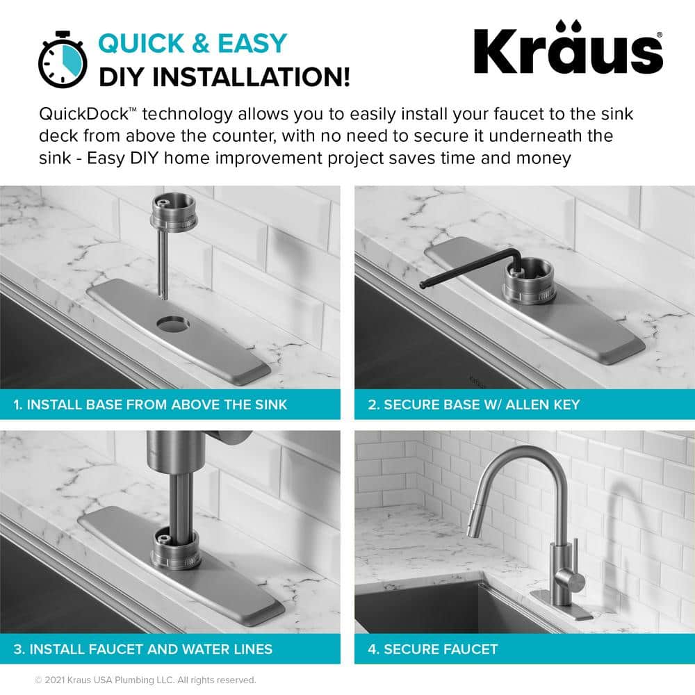 Brushed Brass Single Handle Pull Down Kitchen Faucet