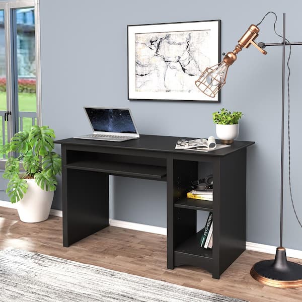48 Inch Computer Desk with Drawers Power Outlets and 5-Cubby Hutch