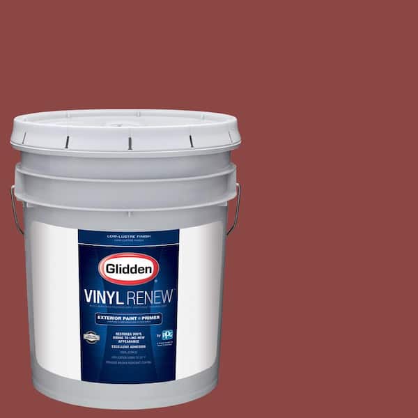Glidden Vinyl Renew 5 gal. #HDGR64 Rusty Red Low-Lustre Exterior Paint with Primer