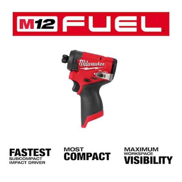 Milwaukee 3453-20 M12 FUEL 12V Lithium-Ion Brushless Cordless 1/4 in. Hex Impact Driver (Tool-Only) - 3