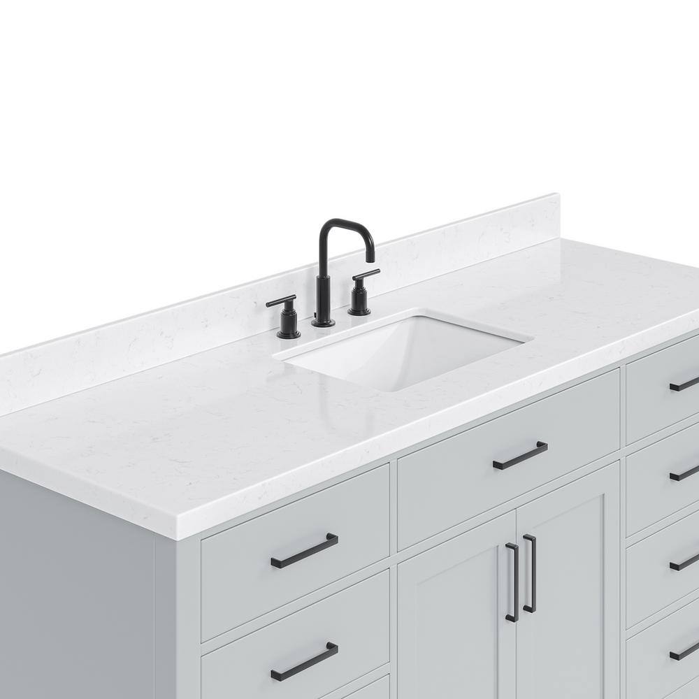 Hepburn 66" Gray Freestanding Single Basin Vanity with Hardwood Frame